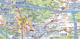 Letecká mapa - Brno